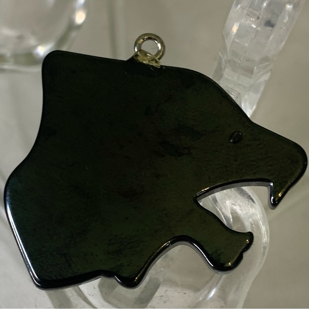 Grey Hematite Wolf Head Pendant Bead Carved Detailed Animal Necklace Pendant 1.4 - Picture 4 of 10